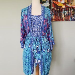 In Bloom by Jonquil 3 Piece Pajama Robe Set Medium